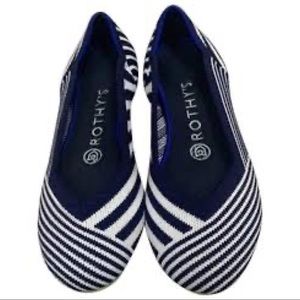 Rothy’s | The Flat | Navy Mixed Stripe | Size 8